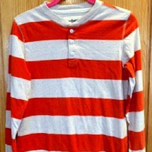 Urban Pipeline Kids Cotton Striped Long Sleeve 3 Button Shirt Sz: L
